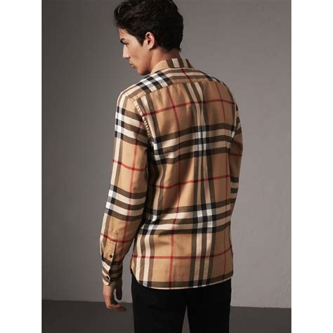 burberry plaid black shirt|Burberry flannel shirt men's.